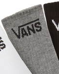 The Vans Boys Boys Classic Crew Socks (3 Pack) in Black Assorted