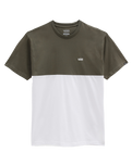 The Vans Mens Colourblock T-Shirt in White & Grape Leaf