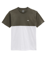 The Vans Mens Colourblock T-Shirt in White & Grape Leaf