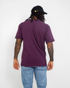 The Vans Mens Left Chest Logo T-Shirt in Blackberry Wine