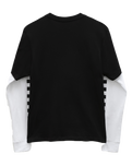 The Vans Boys Long Check Twofer Boys T-Shirt in Black