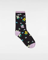 The Vans Womens Ticker Socks in Black & Lavender Mist