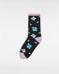 The Vans Womens Ticker Socks in Black & Lavender Mist