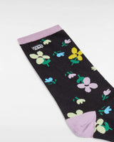 The Vans Womens Ticker Socks in Black & Lavender Mist