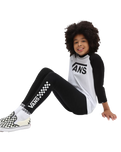 The Vans Girls Girls Chalkboard II Leggings in Black & White