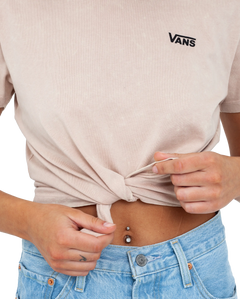 The Vans Womens Junior V Wash Knot T-Shirt in Rose Smoke