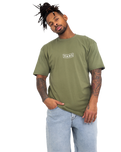 The Vans Mens Classic Easy Box T-Shirt in Olive & White