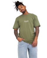 The Vans Mens Classic Easy Box T-Shirt in Olive & White