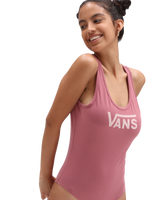 The Vans Womens Flying V Bodysuit in Deco Rose