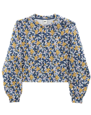 The Vans Womens Deco Ditsy Crop Sweatshirt in True Navy