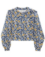 The Vans Womens Deco Ditsy Crop Sweatshirt in True Navy