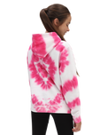 The Vans Girls Girls Tie Dye Heart Hoodie in Begonia Pink