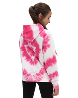 The Vans Girls Girls Tie Dye Heart Hoodie in Begonia Pink