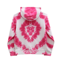 The Vans Girls Girls Tie Dye Heart Hoodie in Begonia Pink