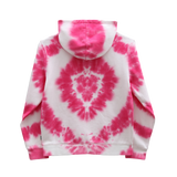 The Vans Girls Girls Tie Dye Heart Hoodie in Begonia Pink