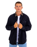 The Vans Mens Deerfiel Woven Shirt in Washed Black