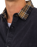 The Vans Mens Deerfiel Woven Shirt in Washed Black