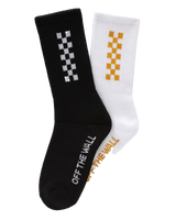 The Vans Womens Girl Gang Crew Socks (2 Pack) in White & Black