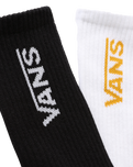 The Vans Womens Girl Gang Crew Socks (2 Pack) in White & Black