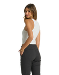 The Vuori Womens Pose Plyo Vest in White Heather Grey