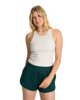 The Vuori Womens Pose Plyo Vest in White Heather Grey