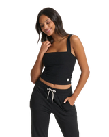 The Vuori Womens Elevation Square Neck Vest in Black Heather