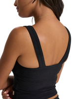 The Vuori Womens Elevation Square Neck Vest in Black Heather