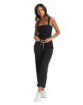 The Vuori Womens Elevation Square Neck Vest in Black Heather