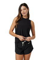 The Vuori Womens Energy Long Top in Black