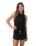 The Vuori Womens Energy Long Top in Black