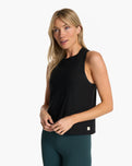 The Vuori Womens Energy Tank Top in Black