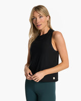 The Vuori Womens Energy Tank Top in Black