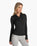 The Vuori Womens Halo Essential Half Zip Sweatshirt in Black Heather