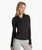 The Vuori Womens Halo Essential Half Zip Sweatshirt in Black Heather