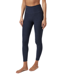 The Vuori Womens Clean Elevation Leggings in Midnight Heather