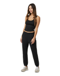 The Vuori Womens Boyfriend Joggers in Black Heather