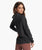 The Vuori Womens Outdoor Trainer Shell Zip Jacket in Black Heather