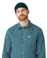 The Wrangler Mens Sign Off Beanie in Deep Teal Green