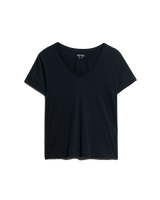 The Superdry Womens Studios Slub Embroidered V-Neck T-Shirt in Eclipse Navy