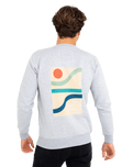 The Salt Water Seeker Mens Block Art Sweatshirt in Athletic Heather