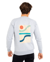 The Salt Water Seeker Mens Block Art Sweatshirt in Athletic Heather