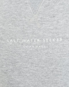 The Salt Water Seeker Mens Block Art Sweatshirt in Athletic Heather