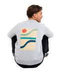 The Salt Water Seeker Mens Block Art Sweatshirt in Athletic Heather