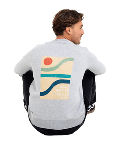 The Salt Water Seeker Mens Block Art Sweatshirt in Athletic Heather