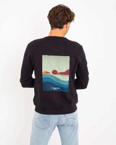 The Salt Water Seeker Mens Cove Sweatshirt in Black