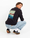 The Salt Water Seeker Mens Cove Sweatshirt in Black