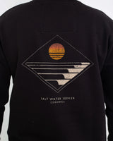 The Salt Water Seeker Mens Shutter Sweatshirt in Black