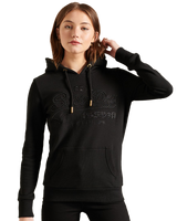 The Superdry Womens Vintage Logo Embroidered Infill Hoodie in Black