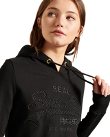 The Superdry Womens Vintage Logo Embroidered Infill Hoodie in Black