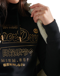 The Superdry Womens Vintage Logo Luster Hoodie in Black